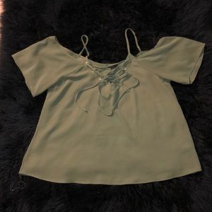 GoJane off the shoulder spaghetti strap shirt